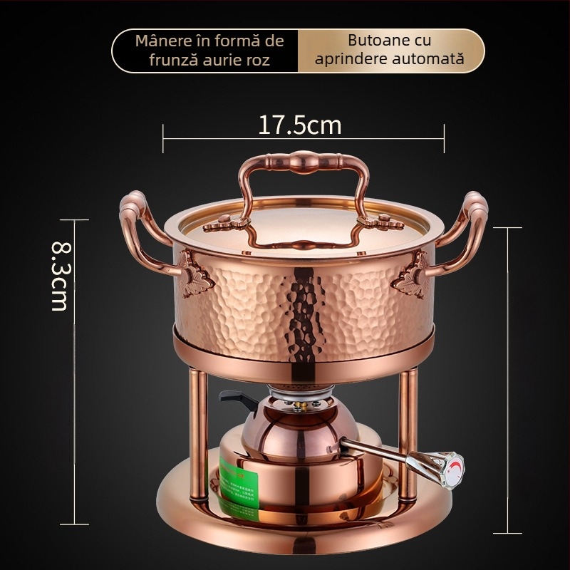 Oală de hot pot pentru o singură porție din oțel inoxidabil 304, cu plită pe gaz, pentru hoteluri și restaurante