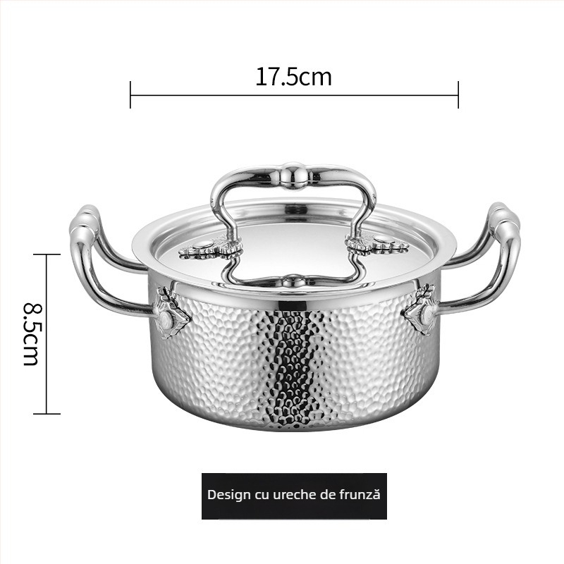 Oală de hot pot pentru o singură porție din oțel inoxidabil 304, cu plită pe gaz, pentru hoteluri și restaurante