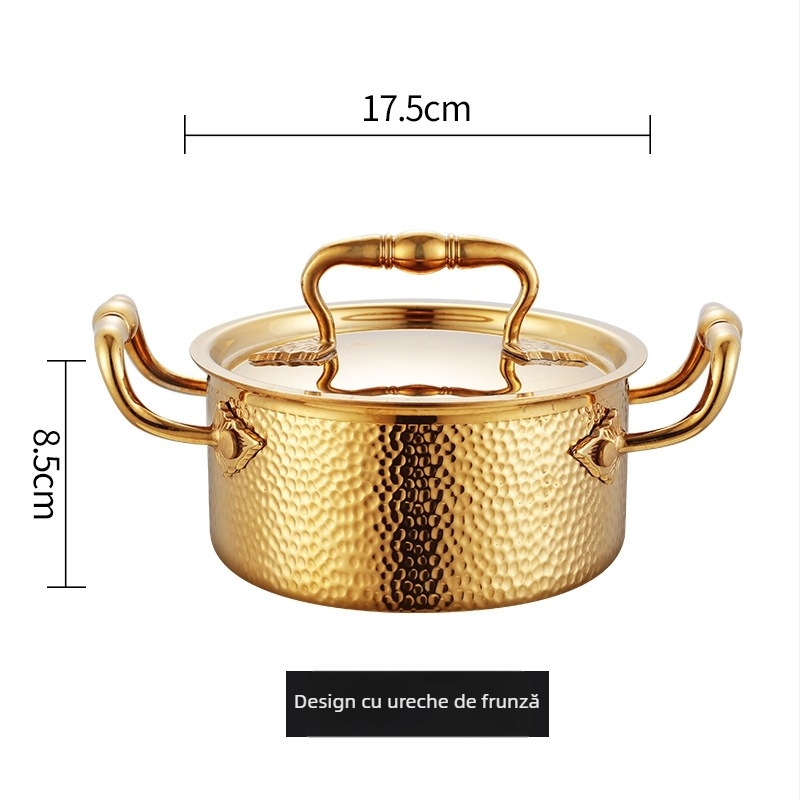 Oală de hot pot pentru o singură porție din oțel inoxidabil 304, cu plită pe gaz, pentru hoteluri și restaurante
