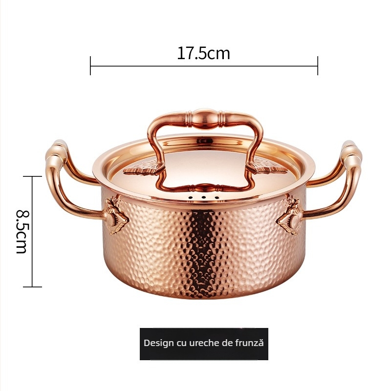 Oală de hot pot pentru o singură porție din oțel inoxidabil 304, cu plită pe gaz, pentru hoteluri și restaurante