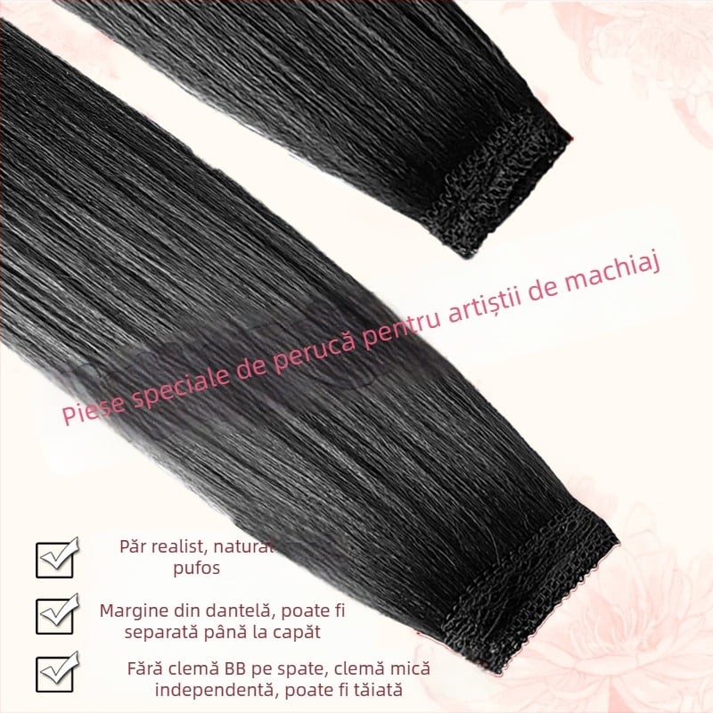Piesă de perucă Hanfu, fără cusături, extensie de păr drept pentru coafuri de epocă