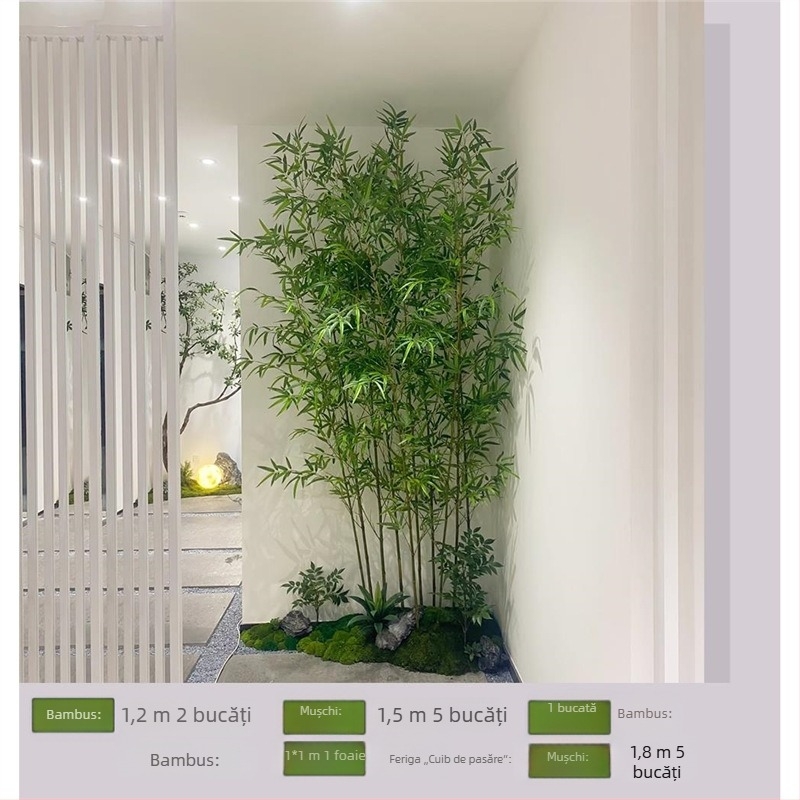 Bambus artificial în stil chinezesc pentru decor interior cu separator de cameră în stil Zen