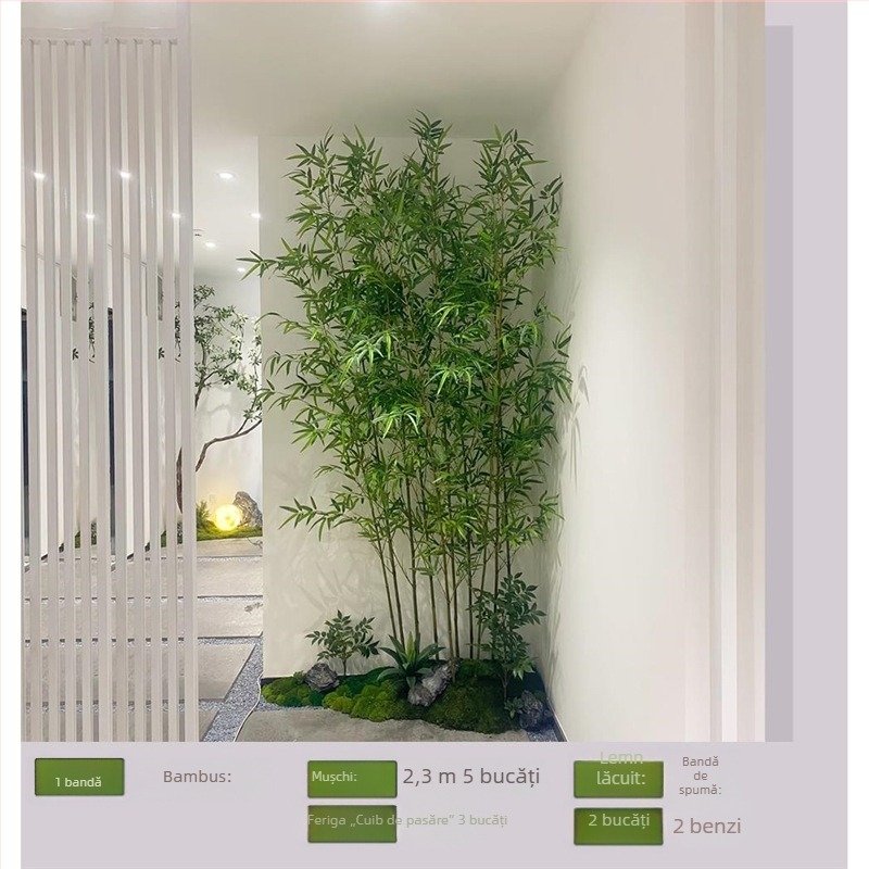 Bambus artificial în stil chinezesc pentru decor interior cu separator de cameră în stil Zen