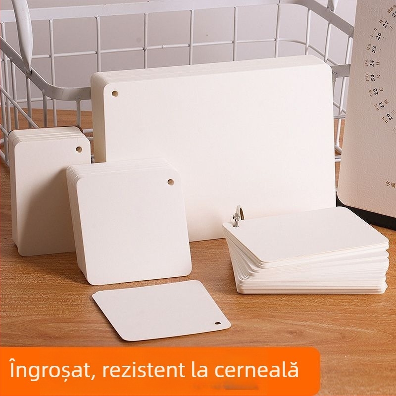 Cardă albă cu colțuri rotunjite, carton gros de 350 g, card de învățare a cuvintelor pentru limba engleză