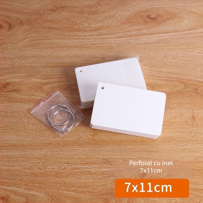 Cardă albă cu colțuri rotunjite, carton gros de 350 g, card de învățare a cuvintelor pentru limba engleză