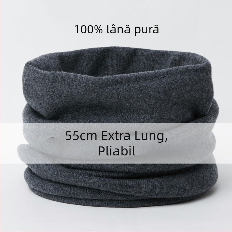 Fular din lână pentru gât, gros pentru iarnă, tricotat, uni