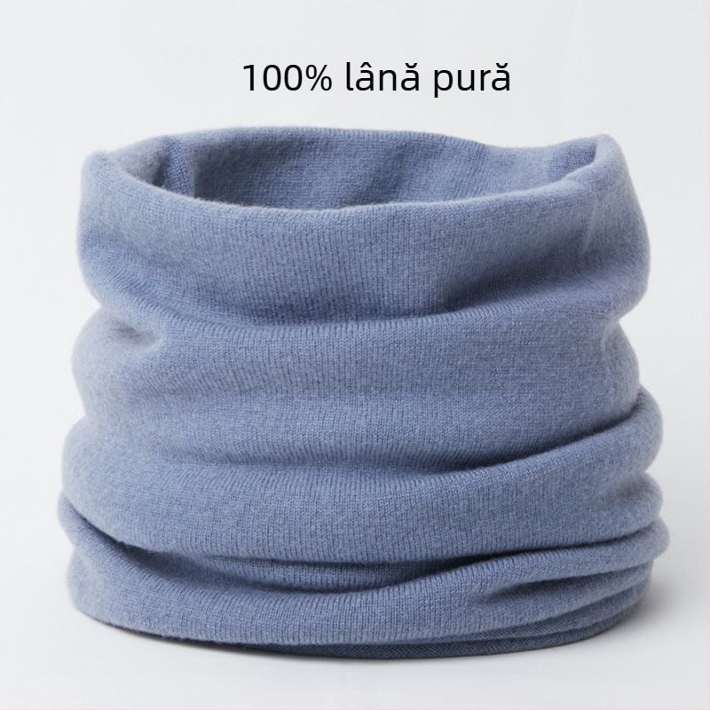 Fular din lână pentru gât, gros pentru iarnă, tricotat, uni