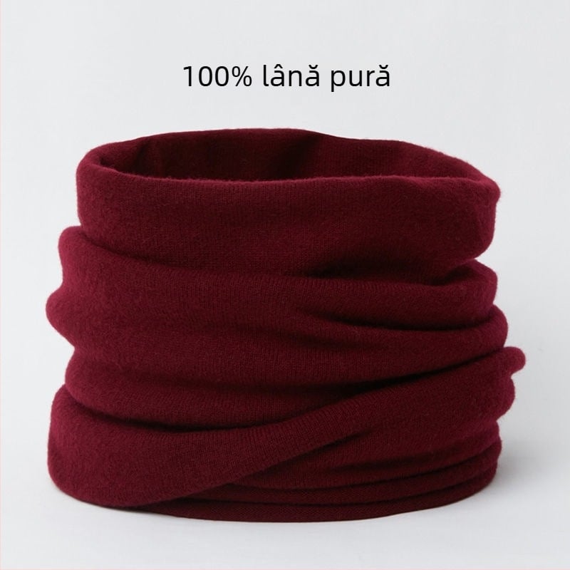 Fular din lână pentru gât, gros pentru iarnă, tricotat, uni