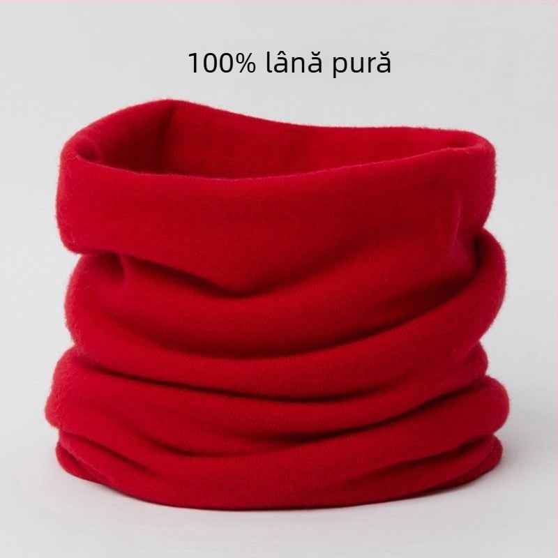 Fular din lână pentru gât, gros pentru iarnă, tricotat, uni