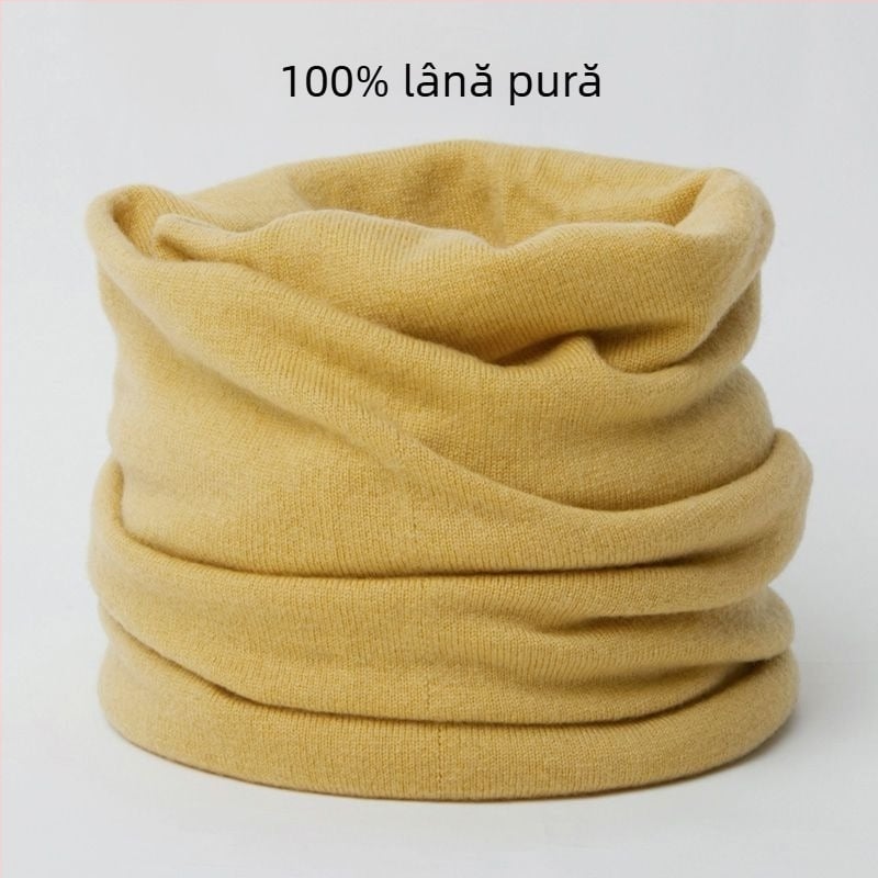 Fular din lână pentru gât, gros pentru iarnă, tricotat, uni