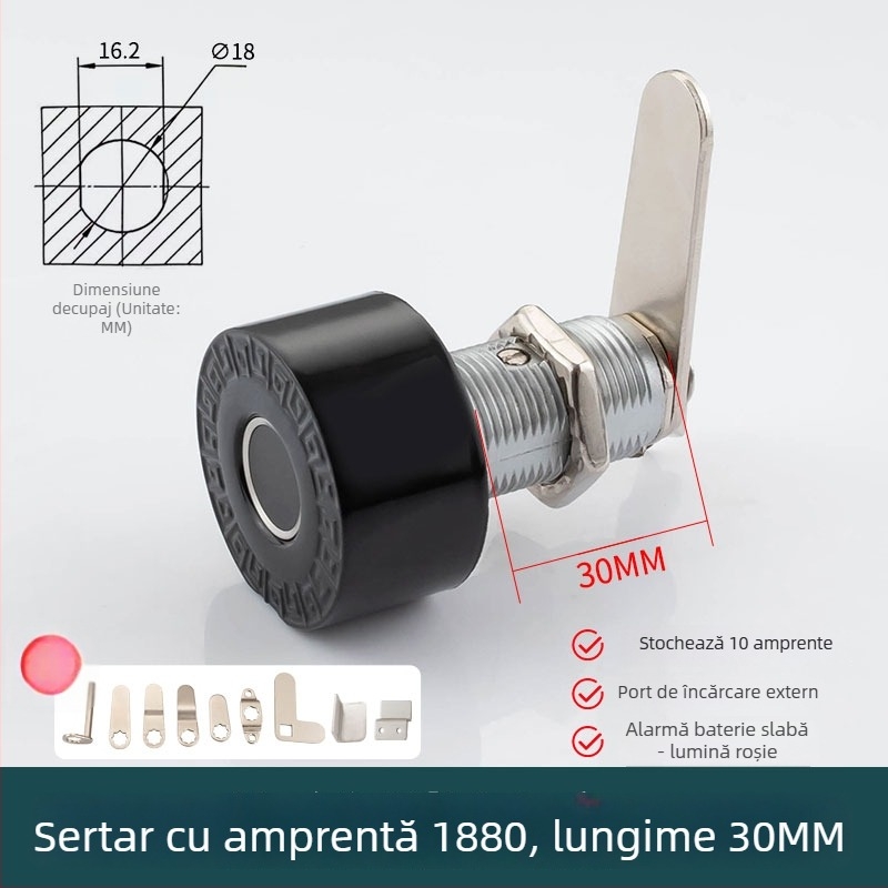Încuietoare cu amprentă pentru sertare: dulapuri de depozitare, dulapuri de fișiere de birou, noptiere, garderobe și cutii poștale — încuietoare electronică cu parolă.
