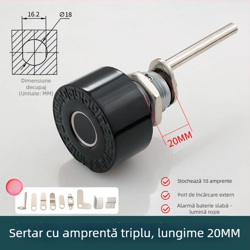 Încuietoare cu amprentă pentru sertare: dulapuri de depozitare, dulapuri de fișiere de birou, noptiere, garderobe și cutii poștale — încuietoare electronică cu parolă.