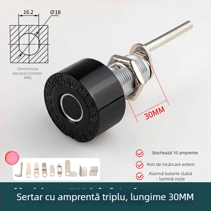Încuietoare cu amprentă pentru sertare: dulapuri de depozitare, dulapuri de fișiere de birou, noptiere, garderobe și cutii poștale — încuietoare electronică cu parolă.