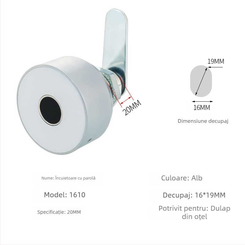 Încuietoare cu amprentă pentru sertare: dulapuri de depozitare, dulapuri de fișiere de birou, noptiere, garderobe și cutii poștale — încuietoare electronică cu parolă.