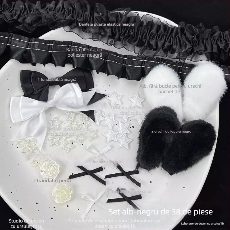 Kit premium de accesorii cu dantelă colorată pentru decorarea carcasei de card și a fanului de susținere — materiale DIY