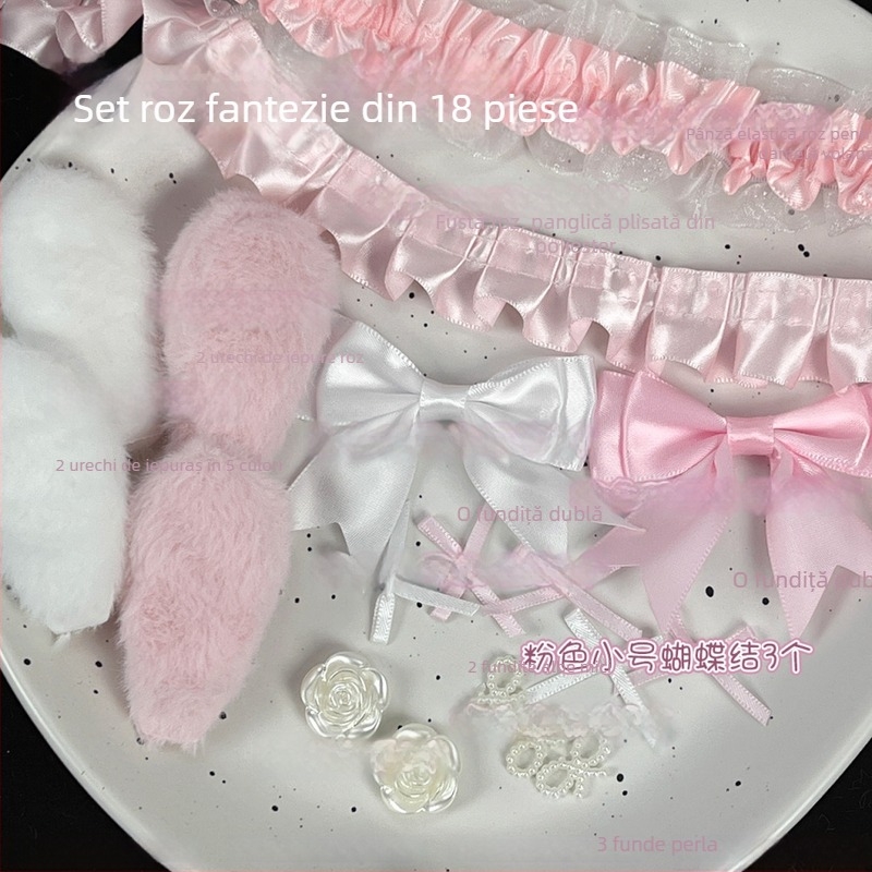 Kit premium de accesorii cu dantelă colorată pentru decorarea carcasei de card și a fanului de susținere — materiale DIY
