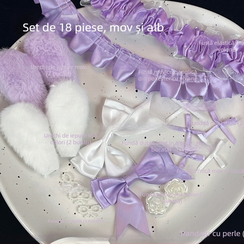 Kit premium de accesorii cu dantelă colorată pentru decorarea carcasei de card și a fanului de susținere — materiale DIY