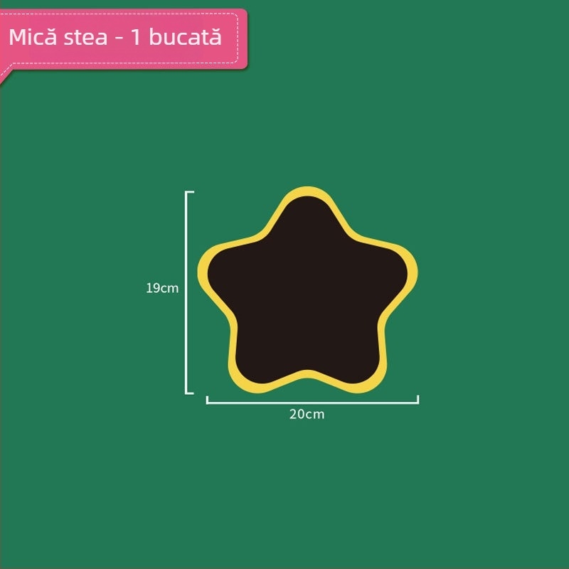 Etichete magnetice pentru tablă neagră, margine colorată, forme nor mic, inimă și măr, pentru scriere cu cretă în clasă