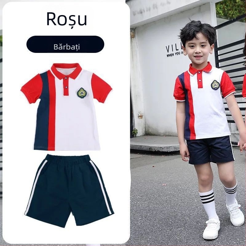 Set școlar pentru copii, trei piese, în stil britanic academic — jachetă de baseball, top și pantaloni pentru primăvară și toamnă