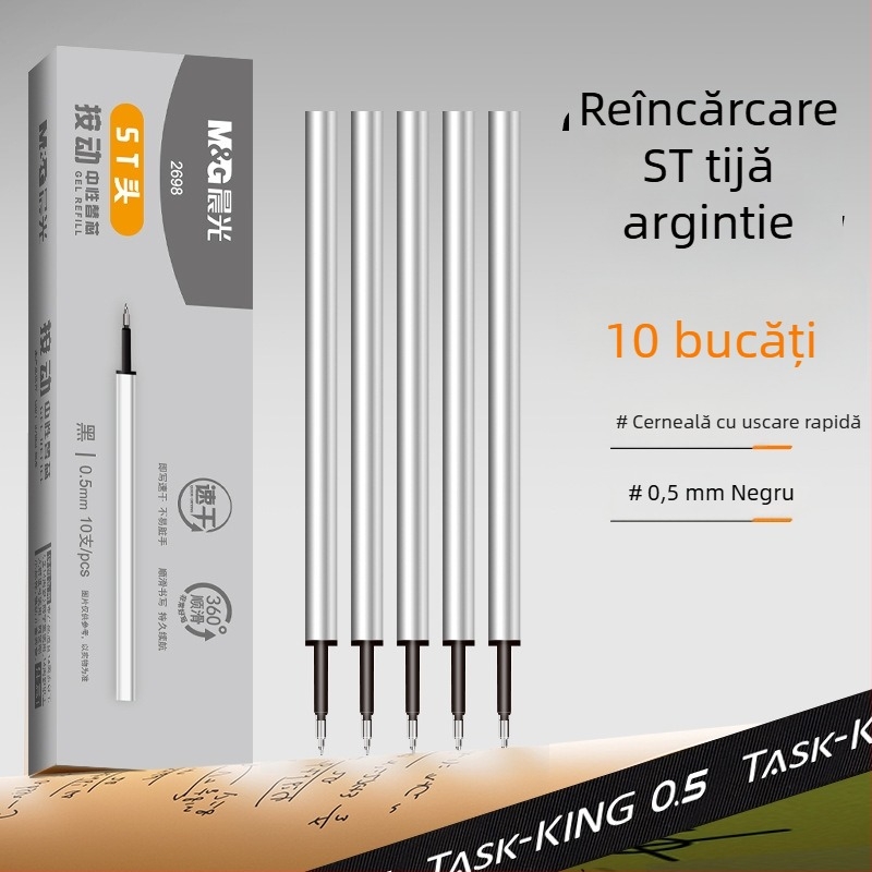 Morning Mg Light stilou gel retractabil, vârf fin, uscare rapidă, scriere lină pentru exerciții