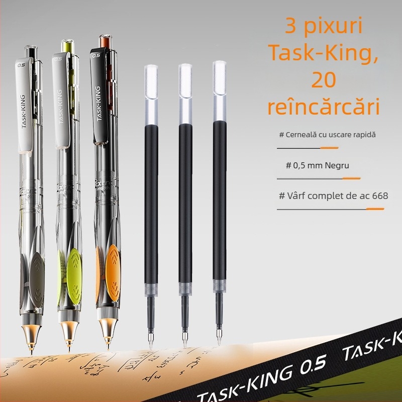 Morning Mg Light stilou gel retractabil, vârf fin, uscare rapidă, scriere lină pentru exerciții