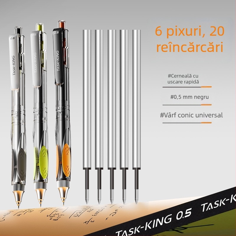 Morning Mg Light stilou gel retractabil, vârf fin, uscare rapidă, scriere lină pentru exerciții