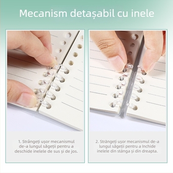 Caiet cu foi detașabile format B5, simplu și elegant pentru studenți și liceeni