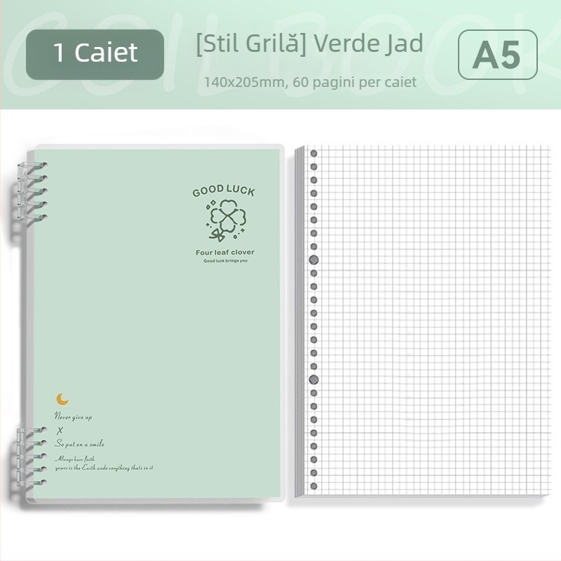 Caiet cu foi detașabile format B5, simplu și elegant pentru studenți și liceeni