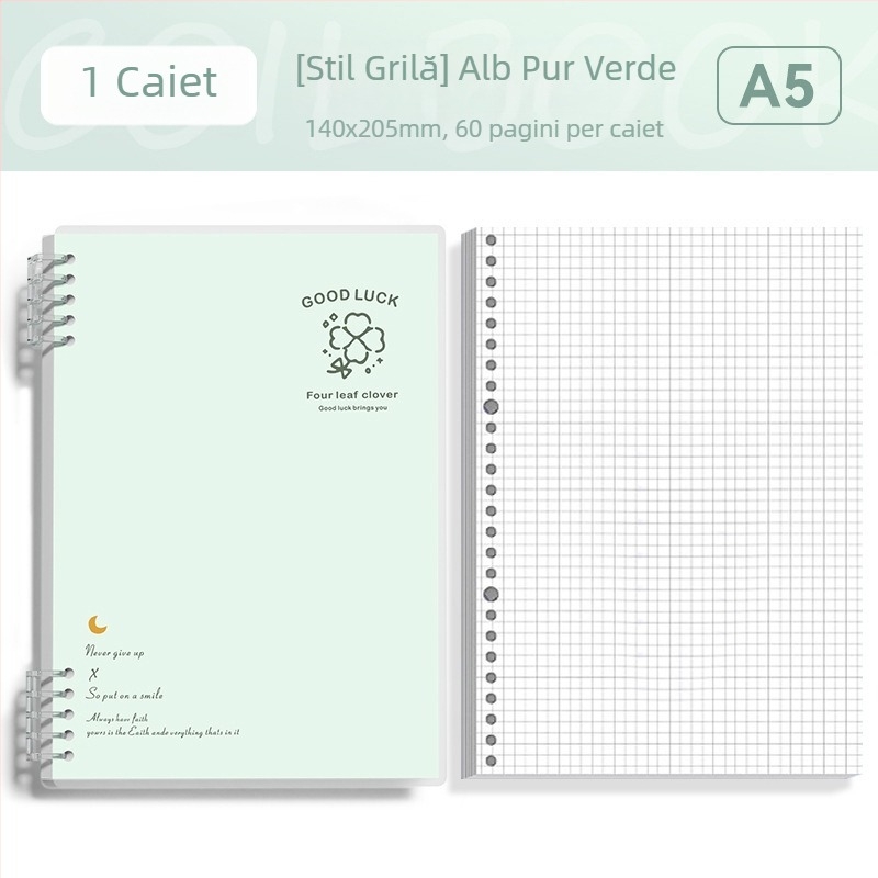 Caiet cu foi detașabile format B5, simplu și elegant pentru studenți și liceeni