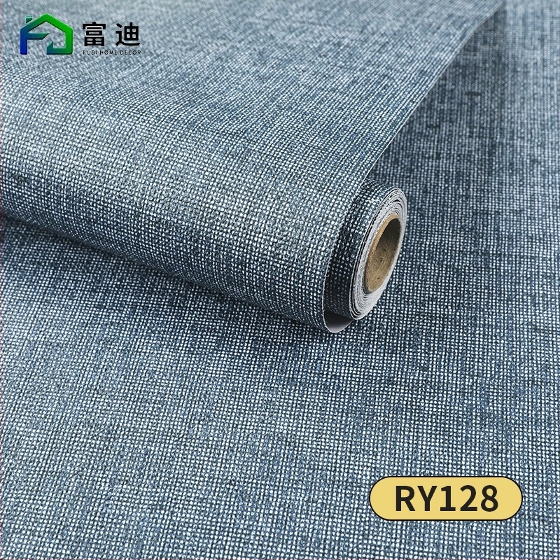 Tapet retro în stil chinezesc, textură densă de in, autocolant pentru pereți, pentru dormitoare, camere de cămin și sufragerie