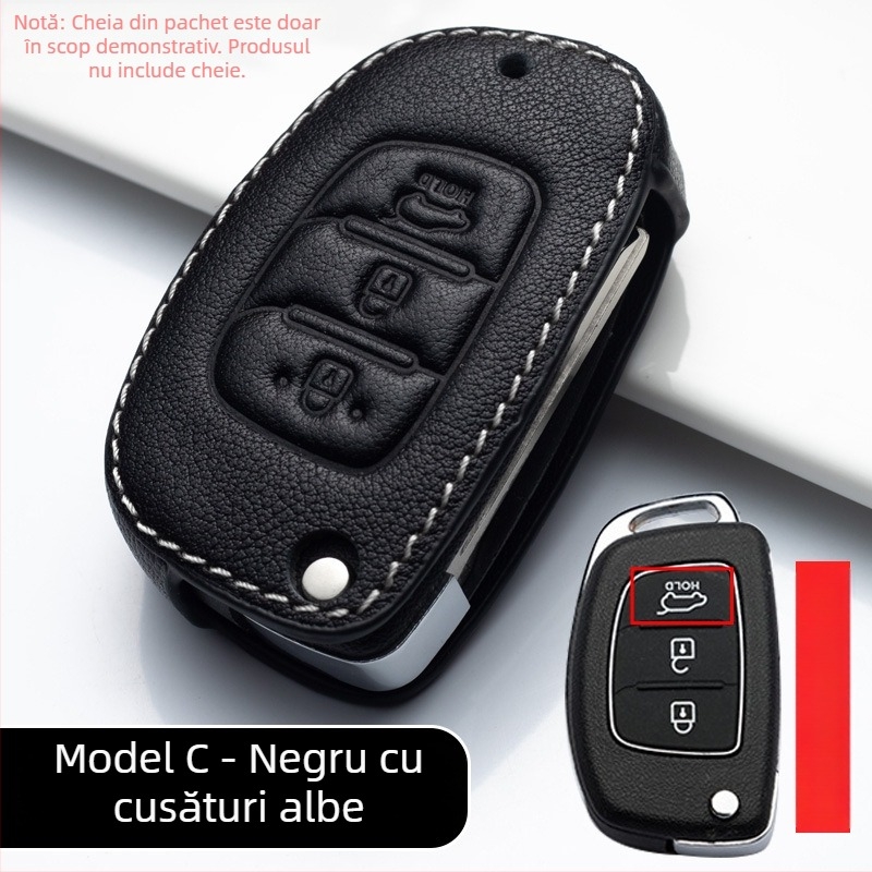 Husă din piele pentru cheile Hyundai ix25, ix35, Elantra și Tucson