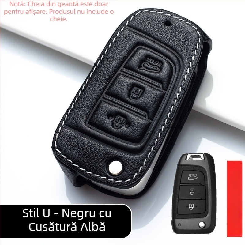 Husă din piele pentru cheile Hyundai ix25, ix35, Elantra și Tucson