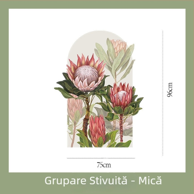 Autocolante de perete cu flori – serie de autocolante decorative, autocolante autoadezive cu forme speciale pentru dormitor și sufragerie