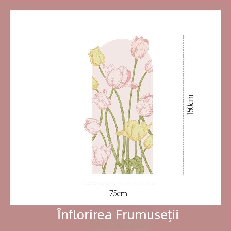 Autocolante de perete cu flori – serie de autocolante decorative, autocolante autoadezive cu forme speciale pentru dormitor și sufragerie