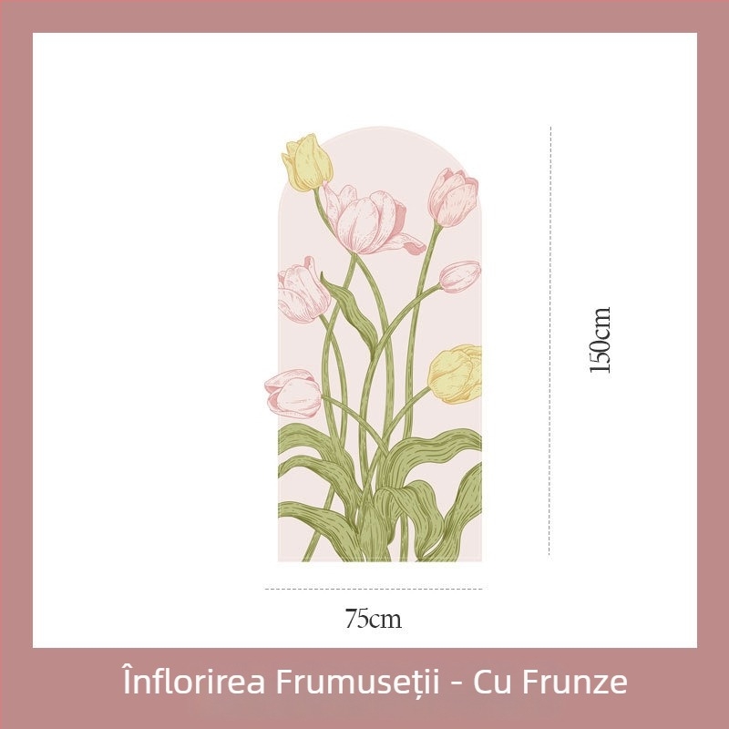 Autocolante de perete cu flori – serie de autocolante decorative, autocolante autoadezive cu forme speciale pentru dormitor și sufragerie