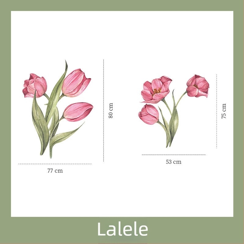Autocolante de perete cu flori – serie de autocolante decorative, autocolante autoadezive cu forme speciale pentru dormitor și sufragerie