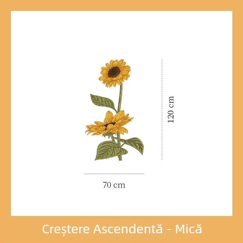 Autocolante de perete cu flori – serie de autocolante decorative, autocolante autoadezive cu forme speciale pentru dormitor și sufragerie