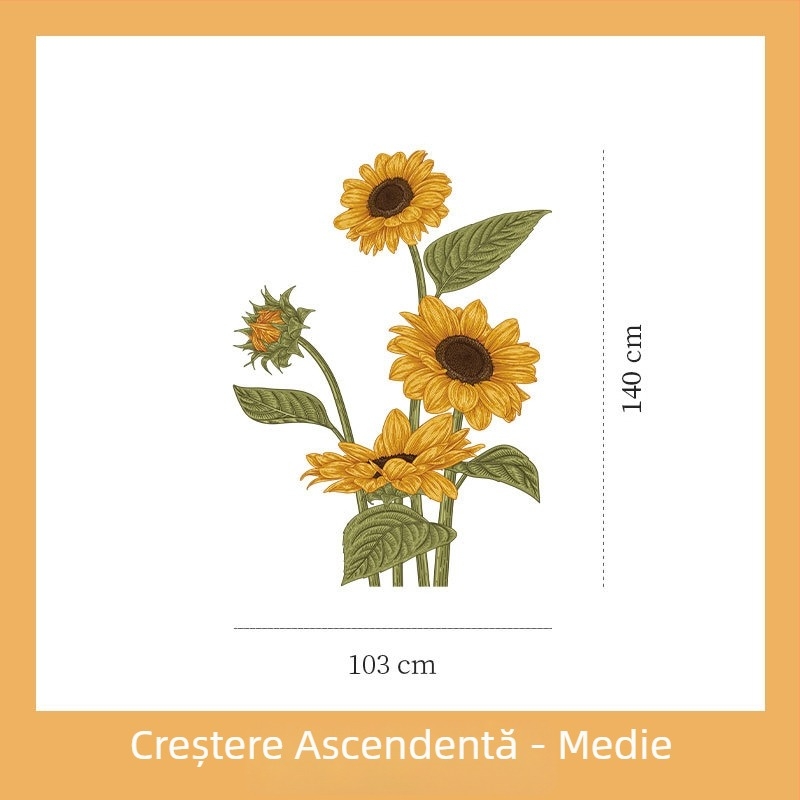 Autocolante de perete cu flori – serie de autocolante decorative, autocolante autoadezive cu forme speciale pentru dormitor și sufragerie