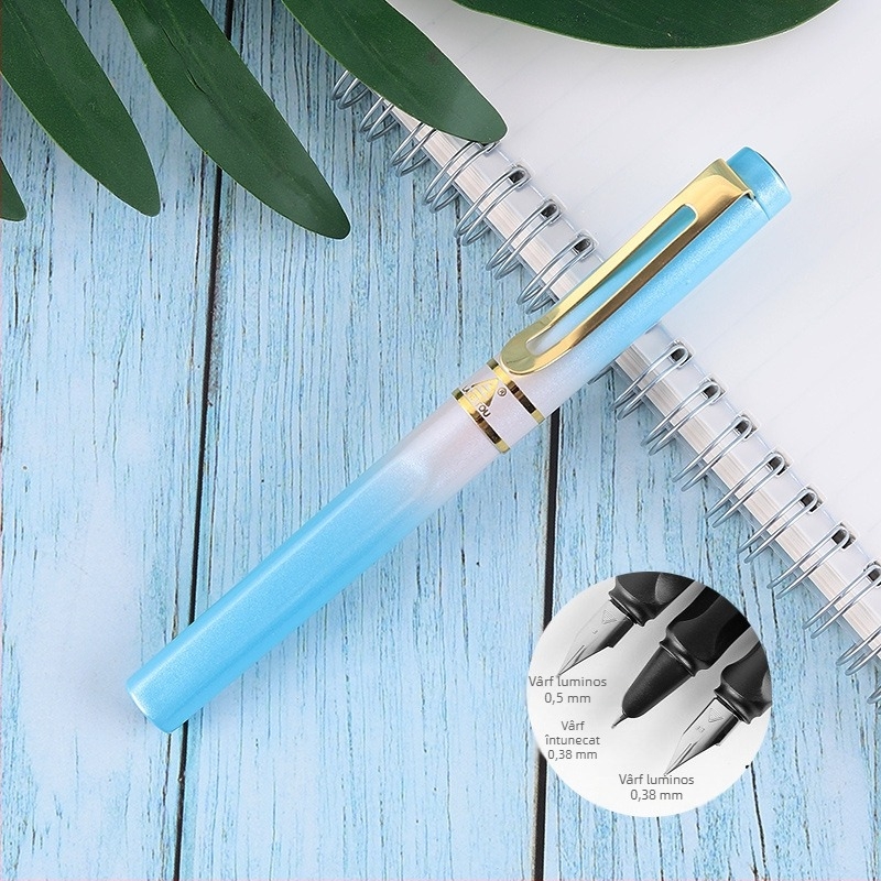 Penă metalică 8037 pentru elevii clasei a treia, practică de caligrafie, vârf EF 0,38 mm
