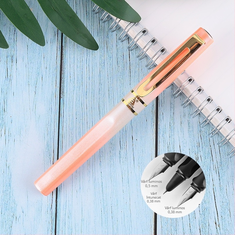 Penă metalică 8037 pentru elevii clasei a treia, practică de caligrafie, vârf EF 0,38 mm