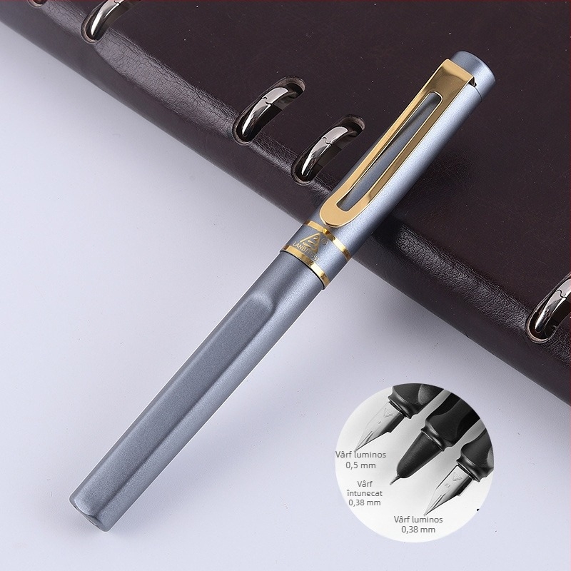 Penă metalică 8037 pentru elevii clasei a treia, practică de caligrafie, vârf EF 0,38 mm