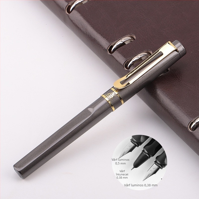 Penă metalică 8037 pentru elevii clasei a treia, practică de caligrafie, vârf EF 0,38 mm