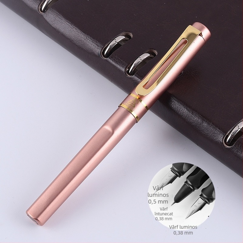 Penă metalică 8037 pentru elevii clasei a treia, practică de caligrafie, vârf EF 0,38 mm
