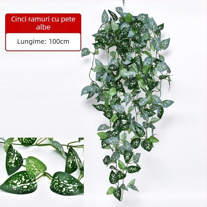 Plantă artificială cu frunze verzi, decor pentru perete, viță din plastic pentru interior