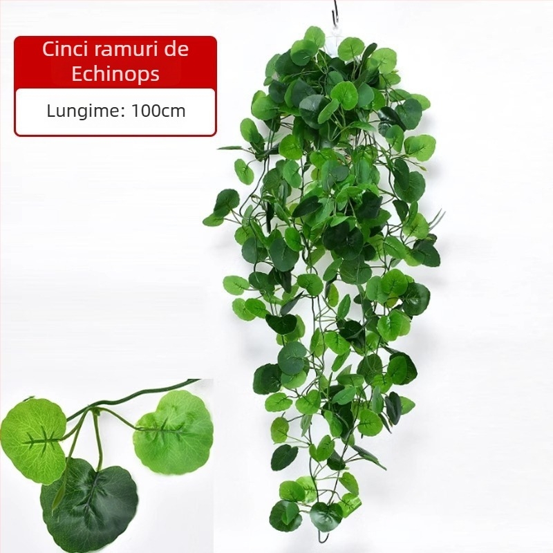 Plantă artificială cu frunze verzi, decor pentru perete, viță din plastic pentru interior