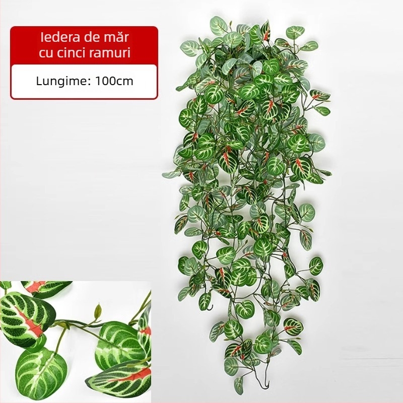 Plantă artificială cu frunze verzi, decor pentru perete, viță din plastic pentru interior