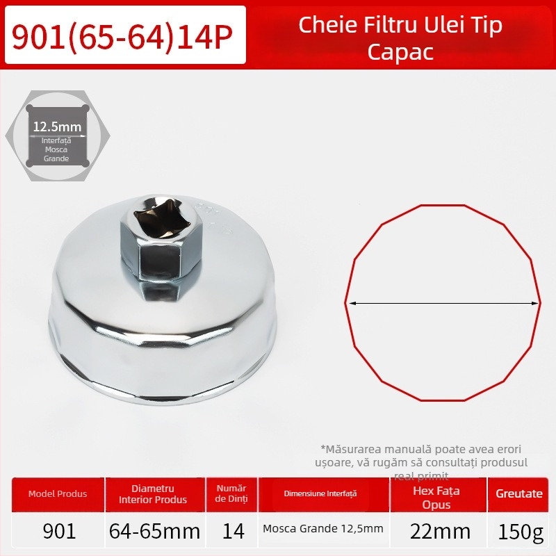 Cheie cap pentru filtru de ulei, unealtă de demontare și montaj, set de accesorii