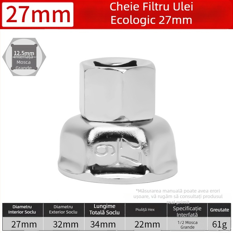 Cheie cap pentru filtru de ulei, unealtă de demontare și montaj, set de accesorii