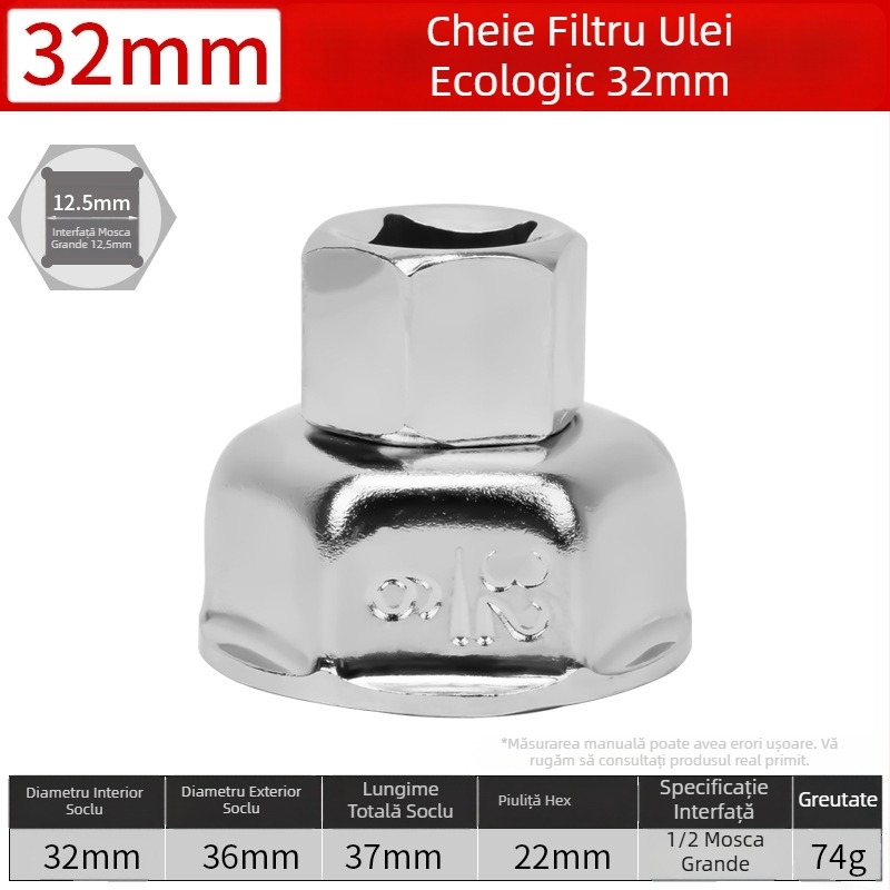 Cheie cap pentru filtru de ulei, unealtă de demontare și montaj, set de accesorii