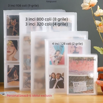 Album foto în stil Instax, 3 inci, grilă 4×4 și 9×9, carduri de alfabetizare, cărți poștale, album de stocare a fotografiilor
